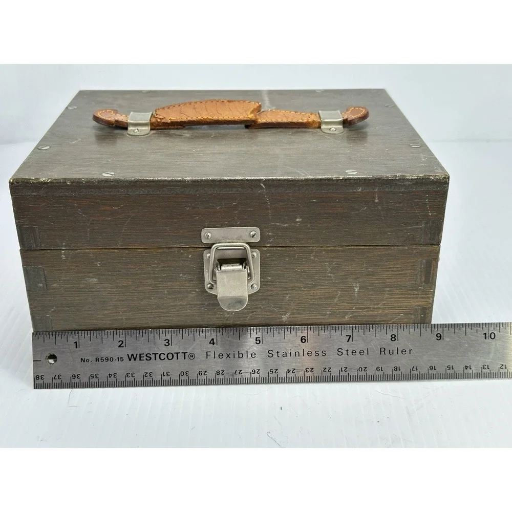 Vintage Wood‎ Wooden Microscope Accessories Box Carrying Case
